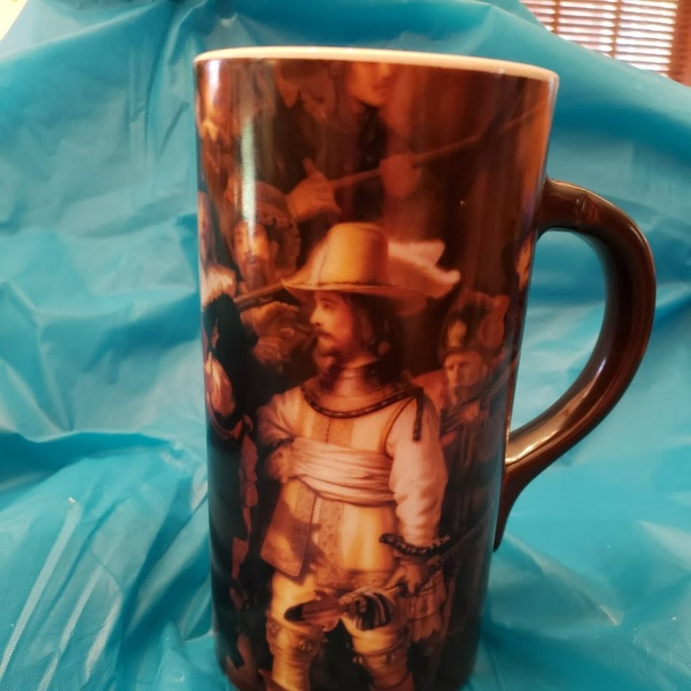 GEROLD PORZELLAN TETTAU BAVARIA WEST GERMANY CAVALIERS STEIN/ MUG 7-3/4"